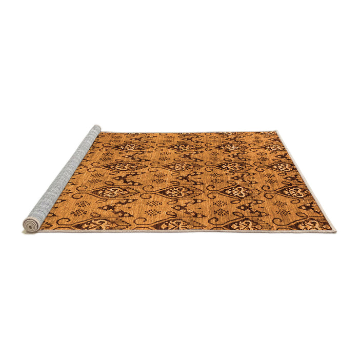 Sideview of Machine Washable Abstract Orange Modern Area Rugs, wshabs232org