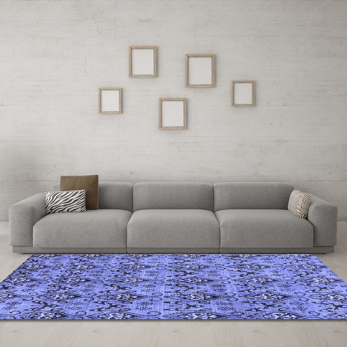 Machine Washable Abstract Blue Modern Rug in a Living Room, wshabs232blu