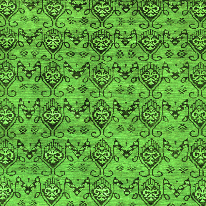 Square Abstract Green Modern Rug, abs232grn