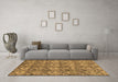 Machine Washable Abstract Brown Modern Rug in a Living Room,, wshabs232brn