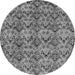 Round Abstract Gray Modern Rug, abs232gry