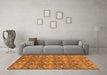 Machine Washable Abstract Orange Modern Area Rugs in a Living Room, wshabs232org