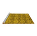 Sideview of Machine Washable Abstract Yellow Modern Rug, wshabs232yw