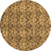 Round Abstract Brown Modern Rug, abs232brn