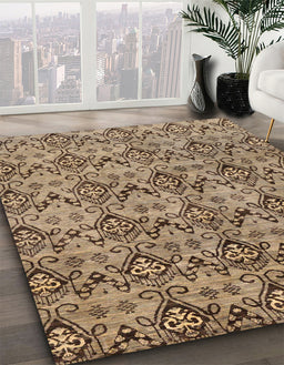 Machine Washable Abstract Red Brown Rug in a Family Room, wshabs232