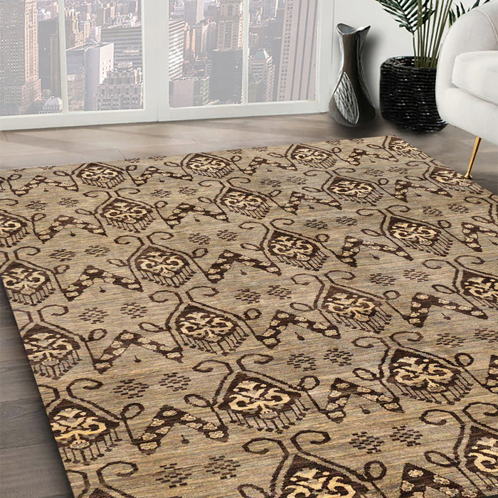 Machine Washable Abstract Red Brown Rug in a Family Room, wshabs232