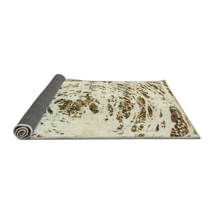 Sideview of Abstract Pale Gold Modern Rug, abs2330