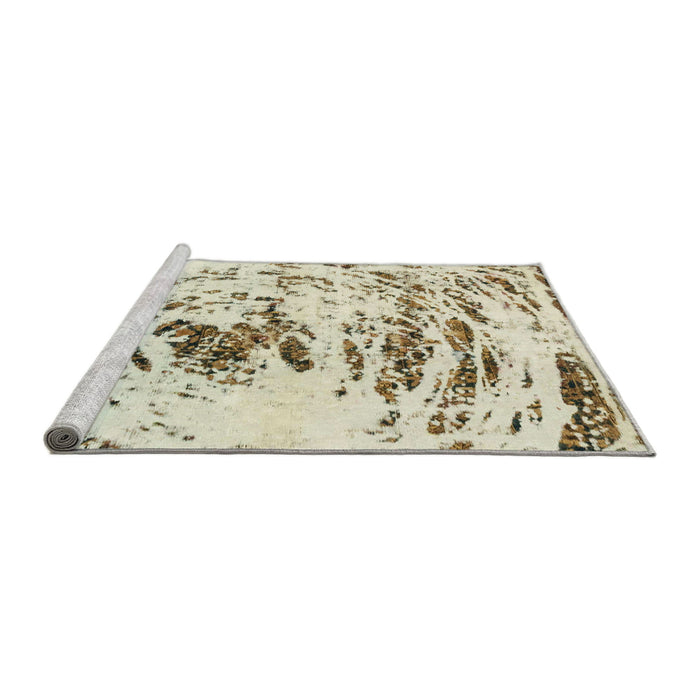 Sideview of Machine Washable Abstract PaleGold Rug, wshabs2330