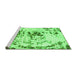 Sideview of Machine Washable Abstract Green Modern Area Rugs, wshabs2330grn