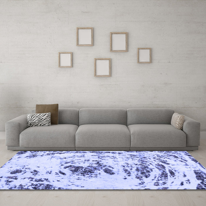 Machine Washable Abstract Blue Modern Rug in a Living Room, wshabs2330blu
