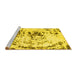 Sideview of Machine Washable Abstract Yellow Modern Rug, wshabs2330yw