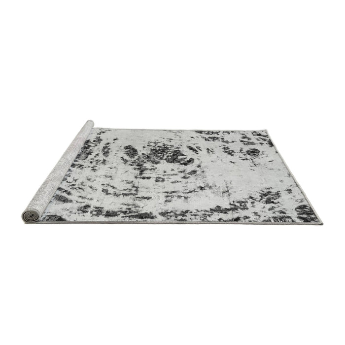 Sideview of Machine Washable Abstract Gray Modern Rug, wshabs2330gry