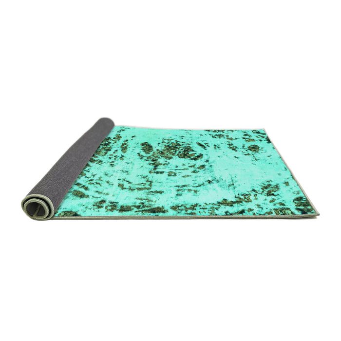 Sideview of Abstract Turquoise Modern Rug, abs2330turq