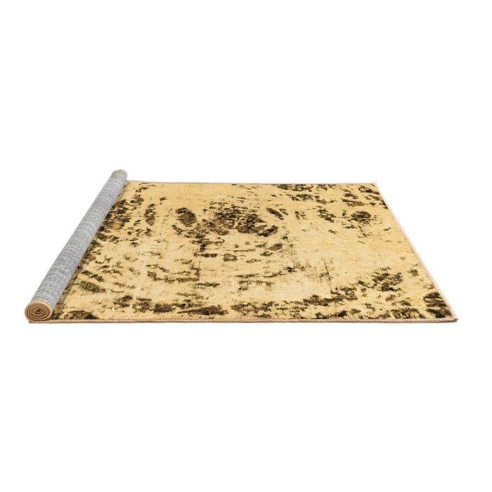 Sideview of Machine Washable Abstract Brown Modern Rug, wshabs2330brn