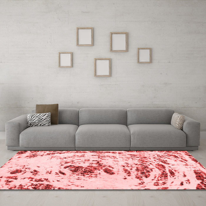 Modern Red Washable Rugs