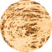 Round Abstract Orange Modern Rug, abs2330org