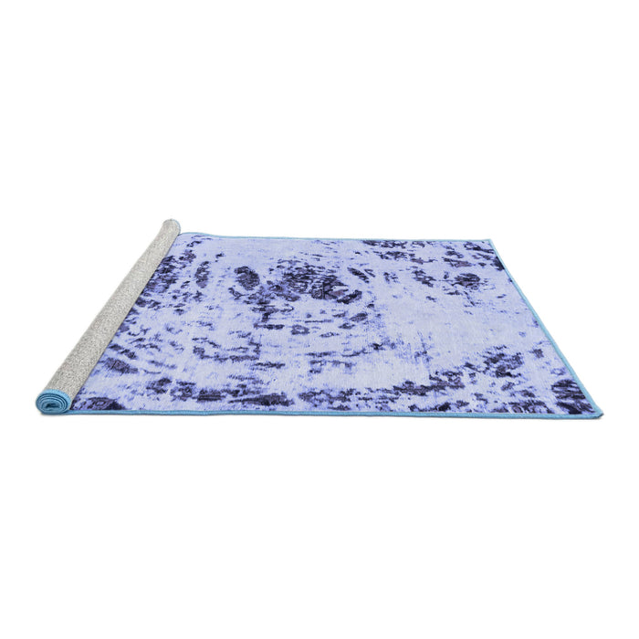 Sideview of Machine Washable Abstract Blue Modern Rug, wshabs2330blu