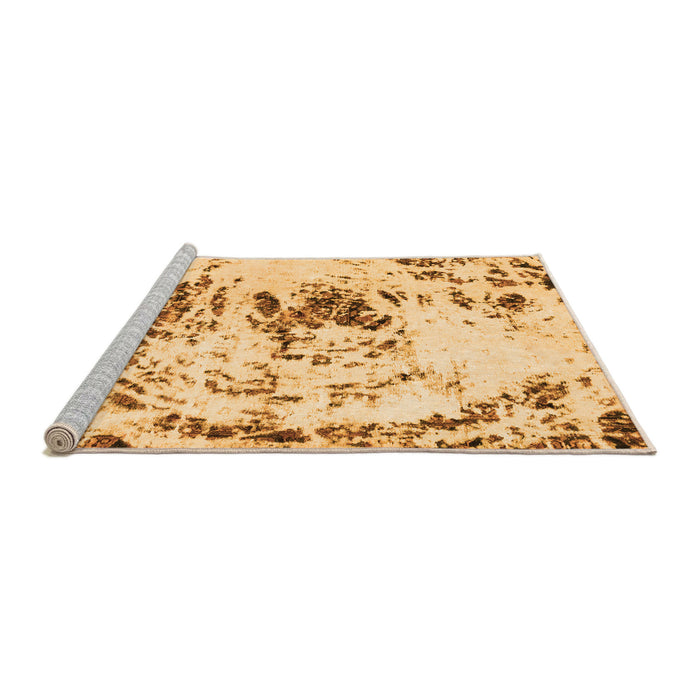 Sideview of Machine Washable Abstract Orange Modern Area Rugs, wshabs2330org