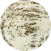 Round Abstract Pale Gold Modern Rug, abs2330