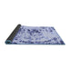 Sideview of Abstract Blue Modern Rug, abs2330blu