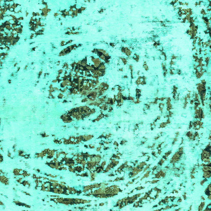 Machine Washable Abstract Turquoise Modern Area Rugs, wshabs2330turq