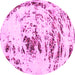 Round Abstract Pink Modern Rug, abs2330pnk