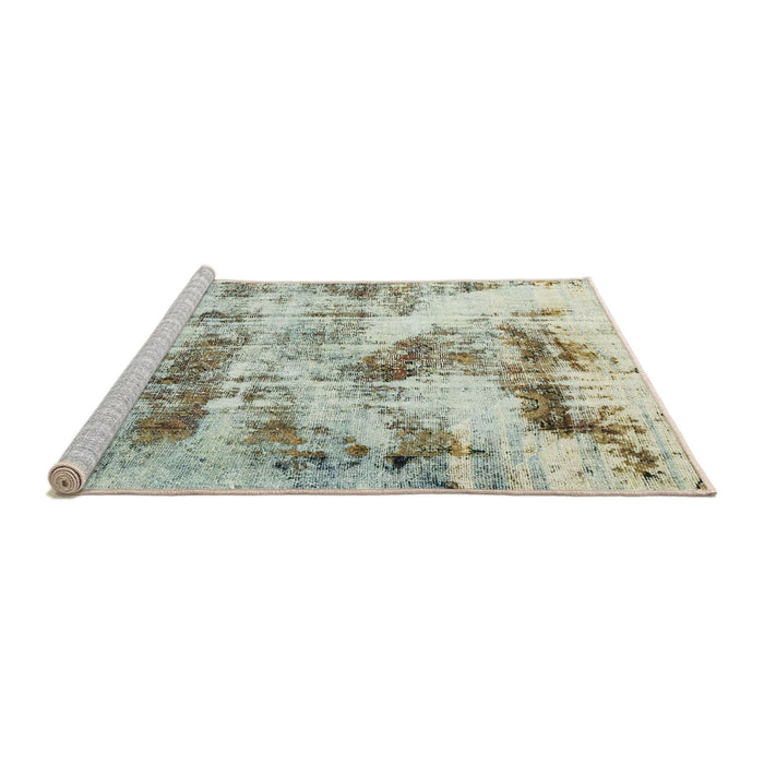 Sideview of Machine Washable Abstract Tan Brown Gold Rug, wshabs2331