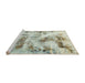 Sideview of Machine Washable Abstract Tan Brown Gold Rug, wshabs2331