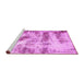 Sideview of Machine Washable Abstract Pink Modern Rug, wshabs2331pnk