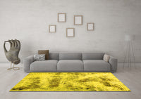 Machine Washable Abstract Yellow Modern Rug, wshabs2331yw