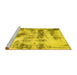 Sideview of Machine Washable Abstract Yellow Modern Rug, wshabs2331yw