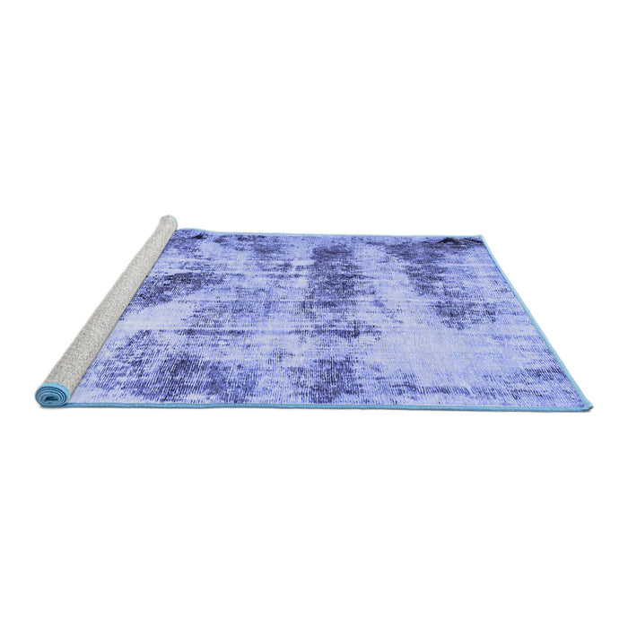 Sideview of Machine Washable Abstract Blue Modern Rug, wshabs2331blu