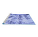 Sideview of Machine Washable Abstract Blue Modern Rug, wshabs2331blu