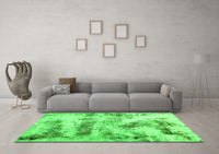 Machine Washable Abstract Green Modern Rug, wshabs2331grn