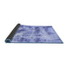 Sideview of Abstract Blue Modern Rug, abs2331blu