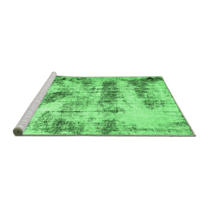 Sideview of Machine Washable Abstract Emerald Green Modern Area Rugs, wshabs2331emgrn