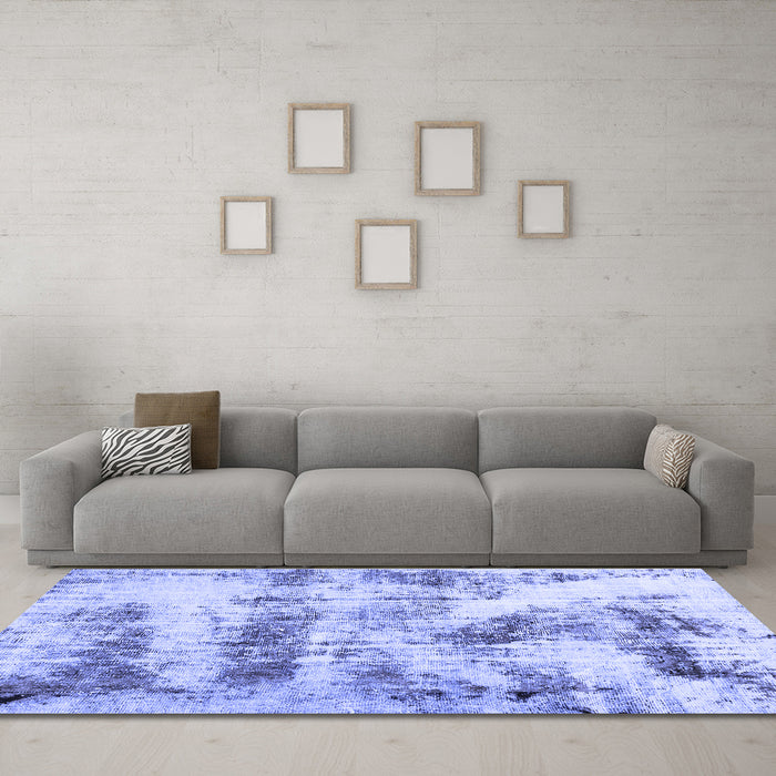 Machine Washable Abstract Blue Modern Rug in a Living Room, wshabs2331blu