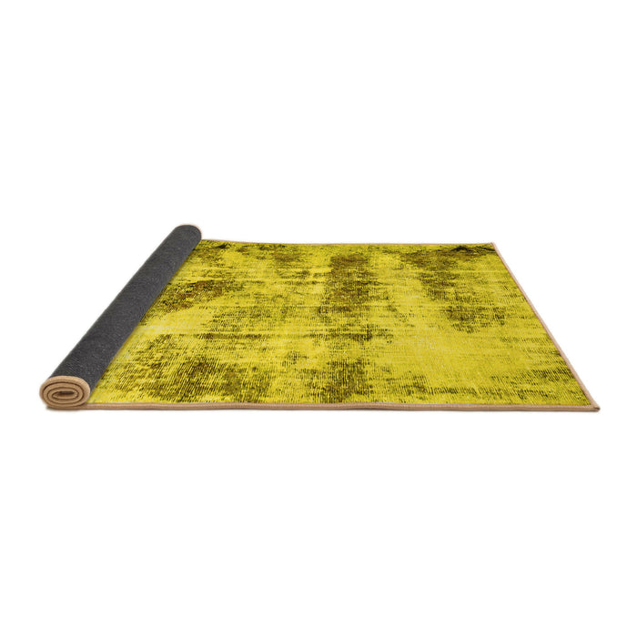 Sideview of Abstract Yellow Modern Rug, abs2331yw