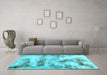 Machine Washable Abstract Light Blue Modern Rug in a Living Room, wshabs2331lblu