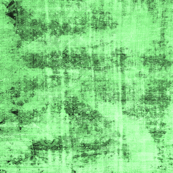 Square Machine Washable Abstract Emerald Green Modern Area Rugs, wshabs2331emgrn