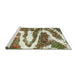 Sideview of Machine Washable Abstract Green Rug, wshabs2332