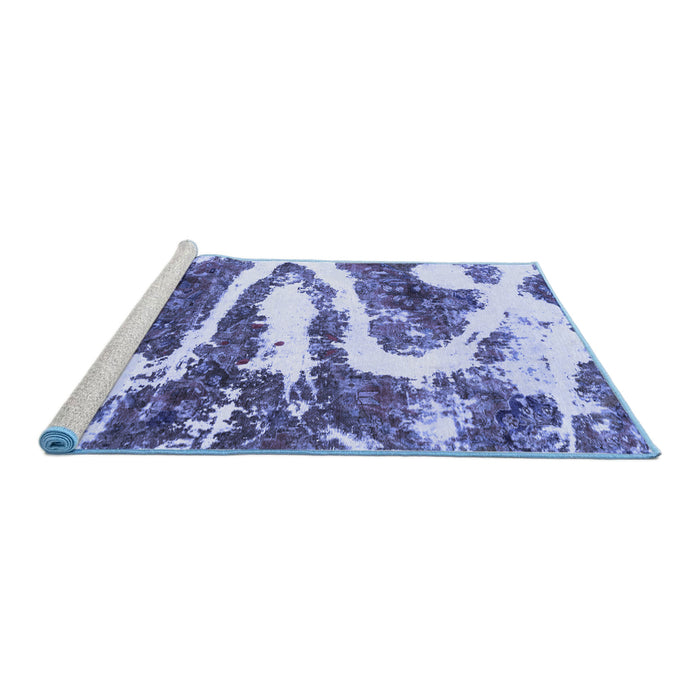 Sideview of Machine Washable Abstract Blue Modern Rug, wshabs2332blu