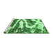 Sideview of Machine Washable Abstract Emerald Green Modern Area Rugs, wshabs2332emgrn