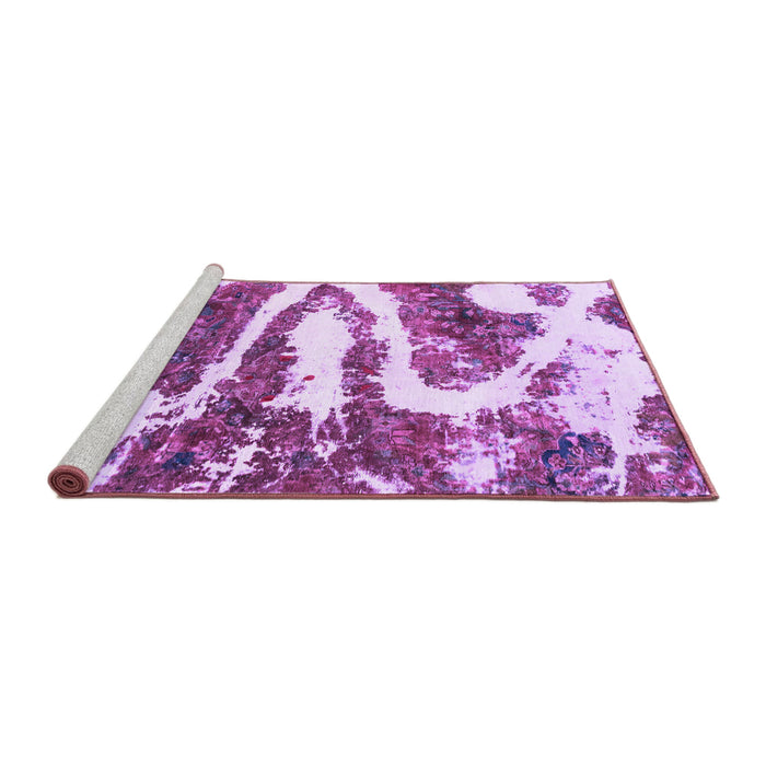 Sideview of Machine Washable Abstract Purple Modern Area Rugs, wshabs2332pur