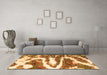 Machine Washable Abstract Orange Modern Area Rugs in a Living Room, wshabs2332org