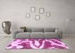 Machine Washable Abstract Pink Modern Rug in a Living Room, wshabs2332pnk