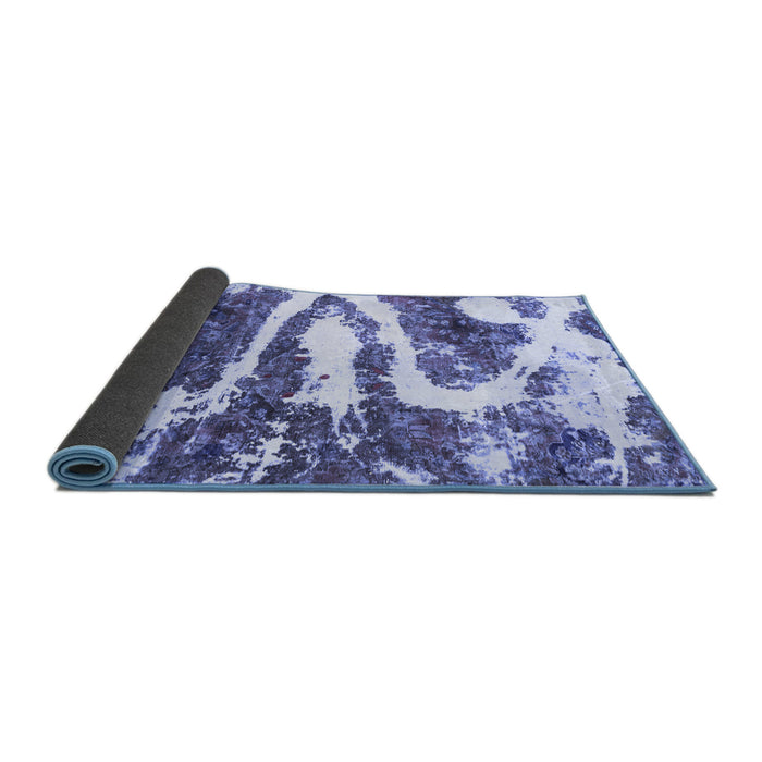 Sideview of Abstract Blue Modern Rug, abs2332blu
