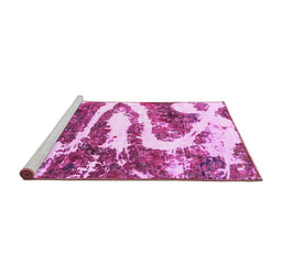 Sideview of Machine Washable Abstract Pink Modern Rug, wshabs2332pnk