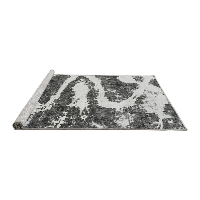 Sideview of Machine Washable Abstract Gray Modern Rug, wshabs2332gry