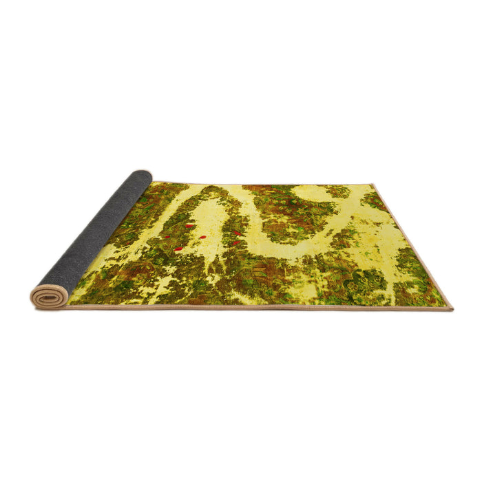 Sideview of Abstract Yellow Modern Rug, abs2332yw